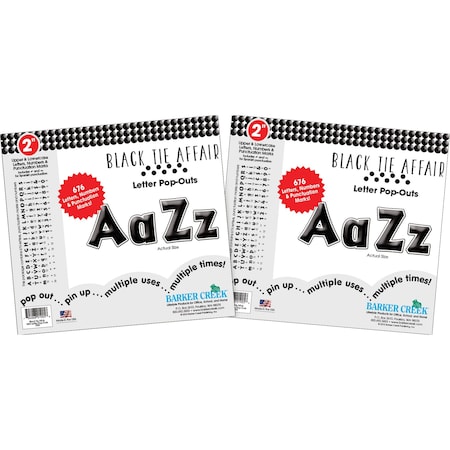 Barker Creek Black Tie Affair 2" Letter Pop-Outs, 1352/Set 3654